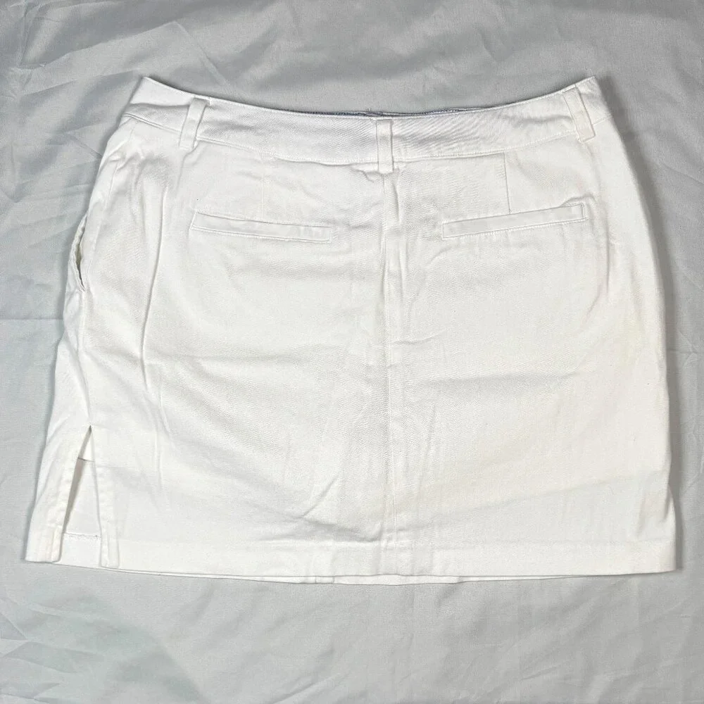 (8) LARRY LEVINE STRETCH White Skort 4 Pockets